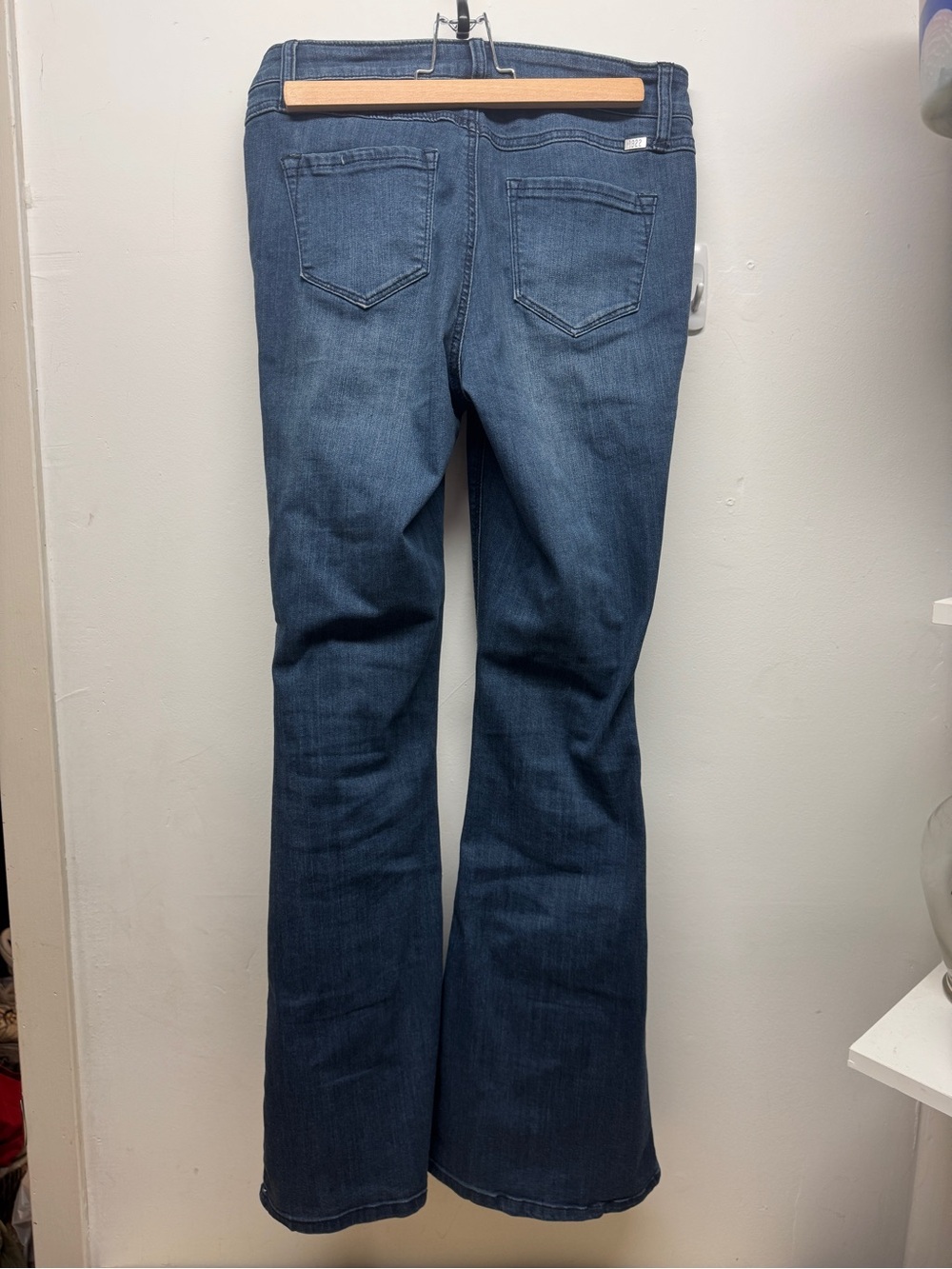 1822 Dark Blue Women's Flared Jeans - Picture 2 of 4